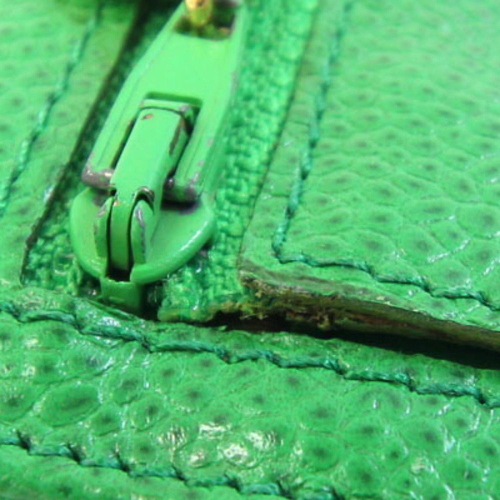CHANEL Green Caviar Leather Logo Wallet - Picture 8 of 10